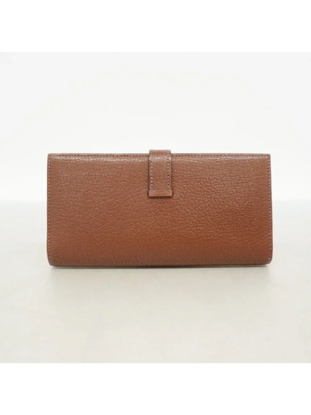 Hermes Wallet Bearn Chevre Mysore Brown Silver